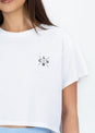 L'COUTURE Tees & Tanks Club LC Slogan Crop Tee White
