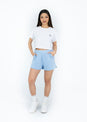 L'COUTURE Tees & Tanks Club LC Slogan Crop Tee White