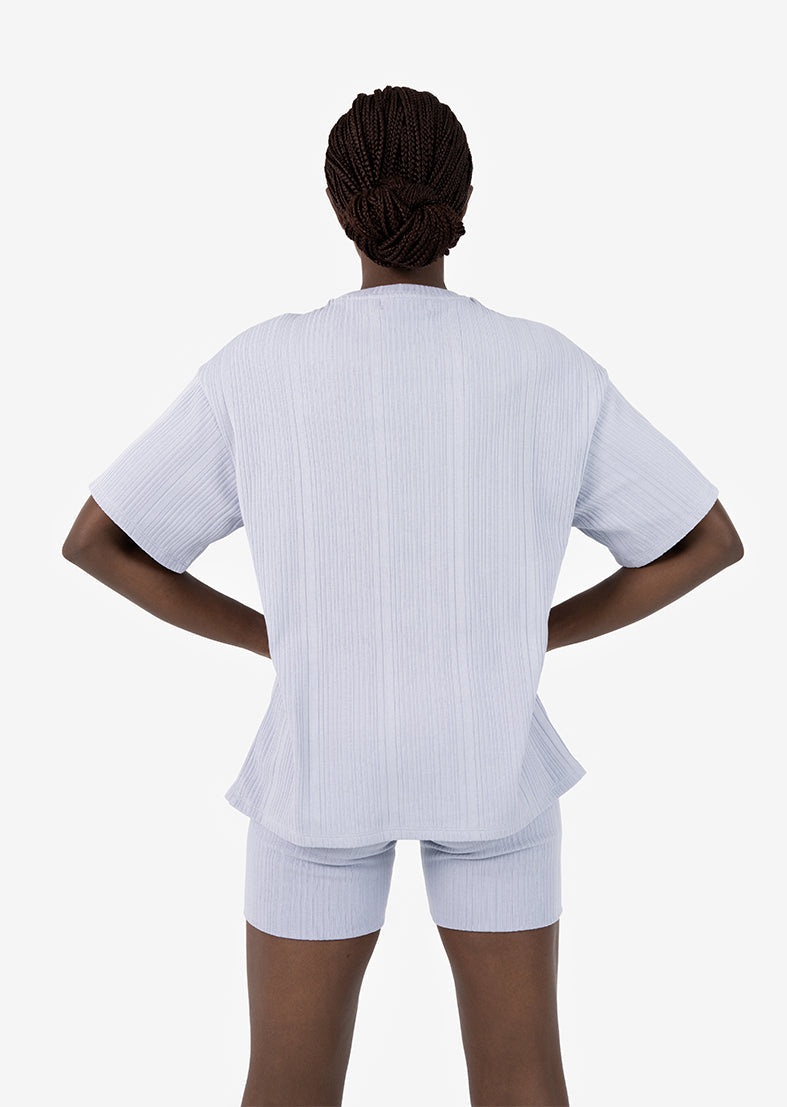 L'COUTURE Tees & Tanks Embody Rib Tee Lilac Grey