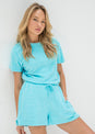 L'COUTURE Tees & Tanks SoCal Sorbet Terry Tee Blue