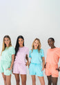 L'COUTURE Tees & Tanks SoCal Sorbet Terry Tee Blue