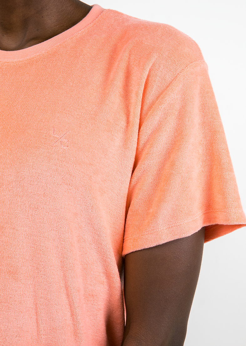 L'COUTURE Tees & Tanks SoCal Sorbet Terry Tee Coral