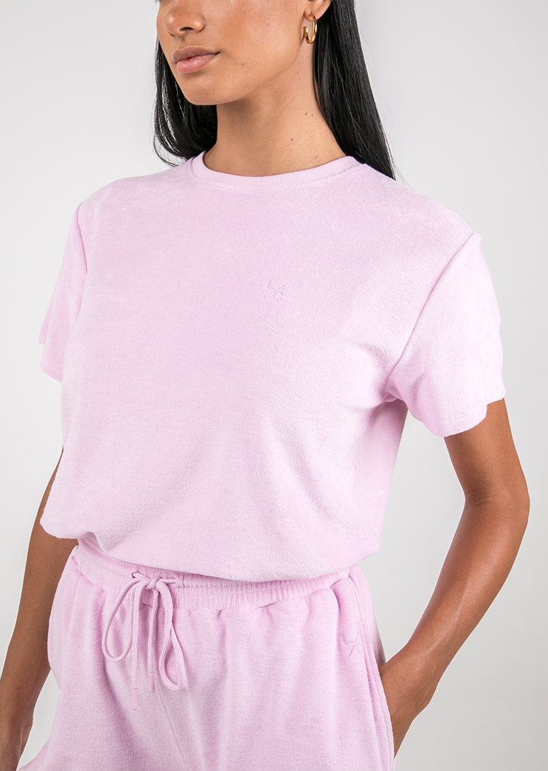 L'COUTURE Tees & Tanks SoCal Sorbet Terry Tee Lilac