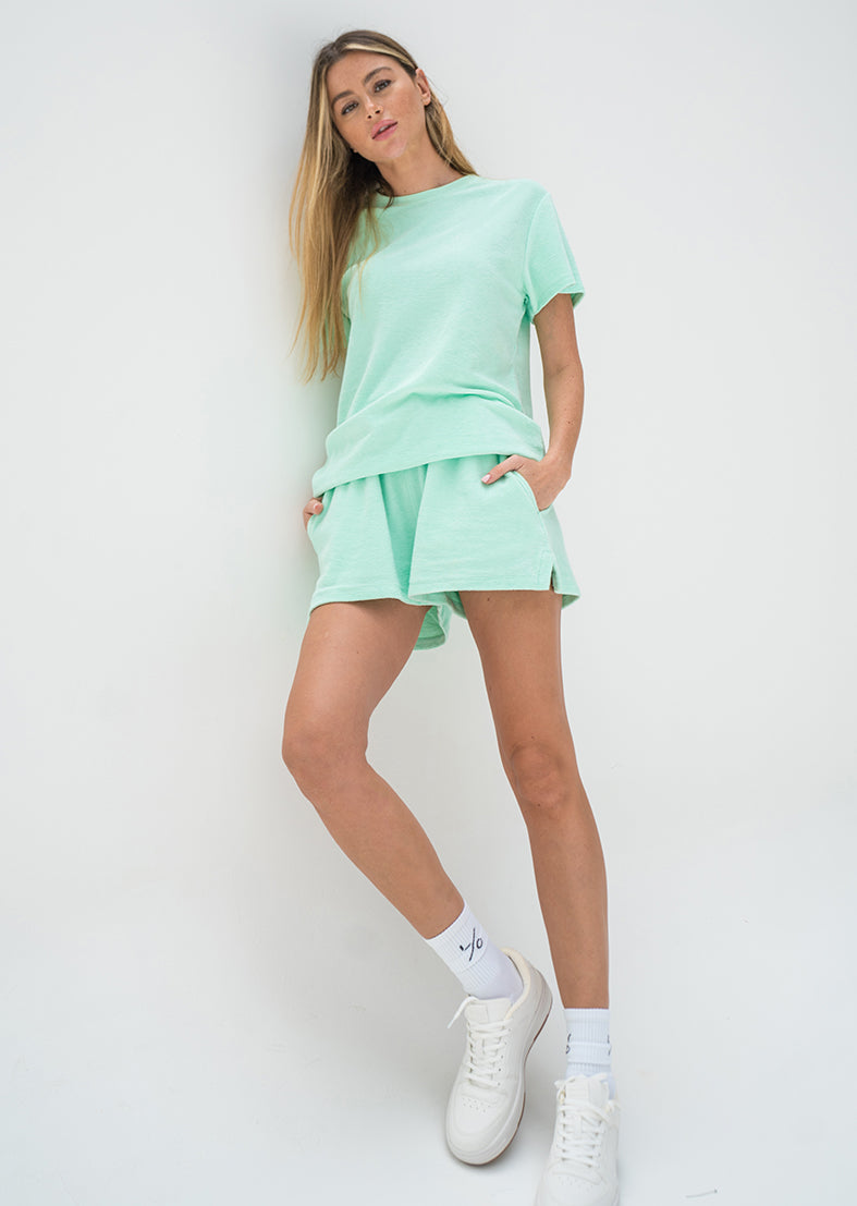 L'COUTURE Tees & Tanks SoCal Sorbet Terry Tee Mint