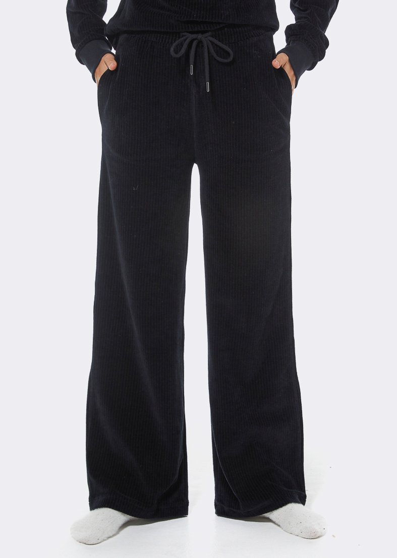 L'COUTURE The Feels Velour Relax Pants Black