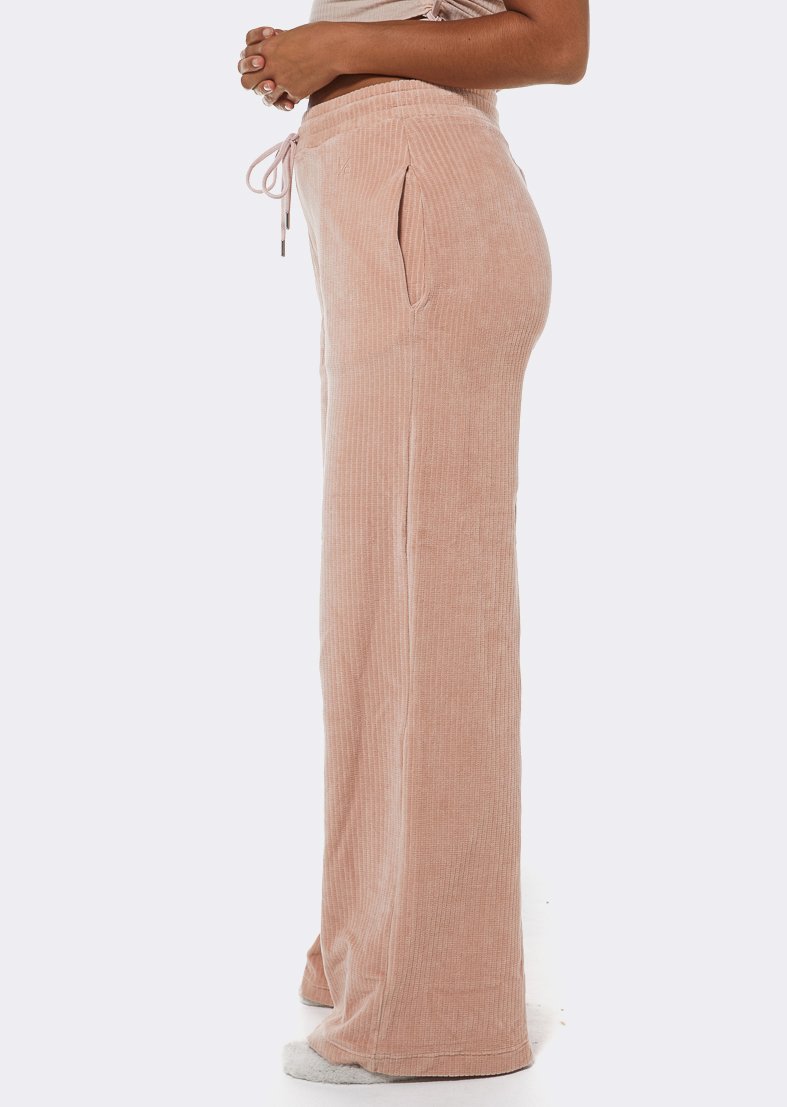 L'COUTURE The Feels Velour Relax Pants Rose Dust