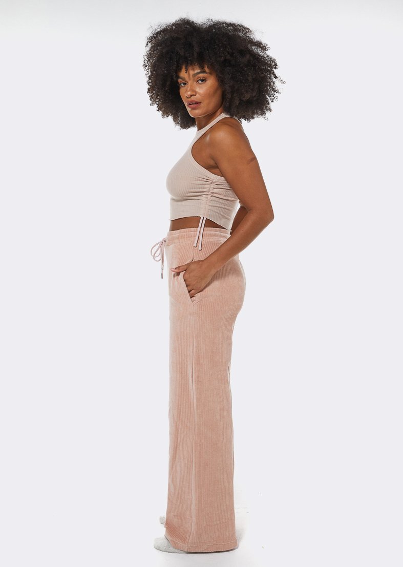 L'COUTURE The Feels Velour Relax Pants Rose Dust