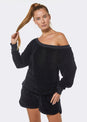 L'COUTURE The Feels Velour Top Black