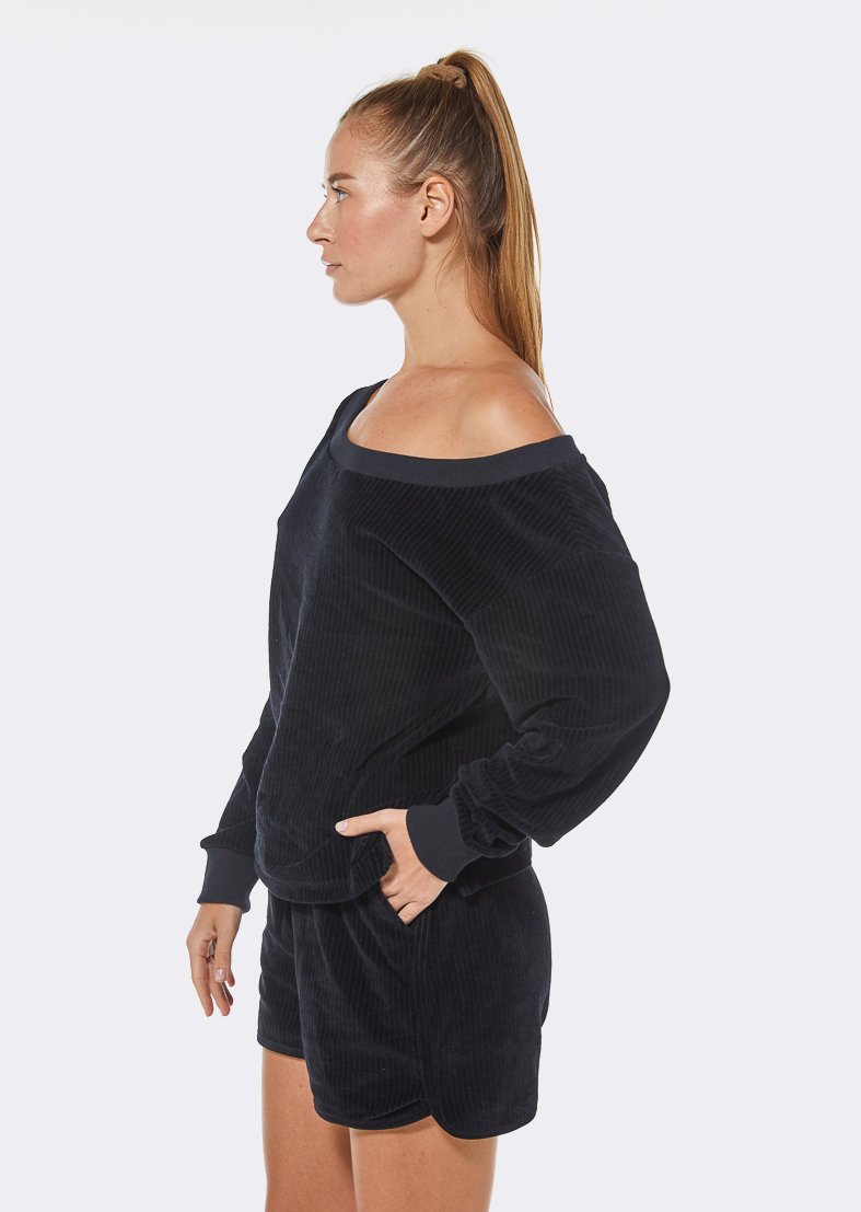 L'COUTURE The Feels Velour Top Black