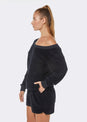 L'COUTURE The Feels Velour Top Black