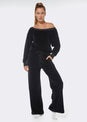 L'COUTURE The Feels Velour Top Black