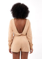 L'COUTURE Tops All-Around Lounge Long Sleeve Reversible Top Latte