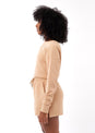 L'COUTURE Tops All-Around Lounge Long Sleeve Reversible Top Latte