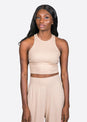 L'COUTURE Tops Elemental Lounge Tank Sand