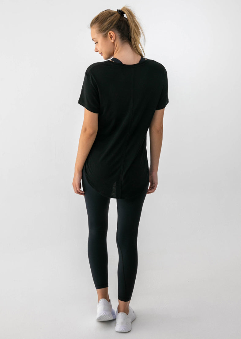 L'COUTURE Tops Elevate Slouch Tee Black