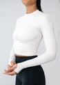 L’COUTURE Tops Serenity Seamless Long Sleeve Crop Fresh Cream