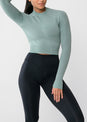 L'COUTURE Tops Serenity Seamless Long Sleeve Crop Mindful Green