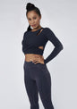 L'COUTURE Tops Vitality Long Sleeve Wrap Top French Navy
