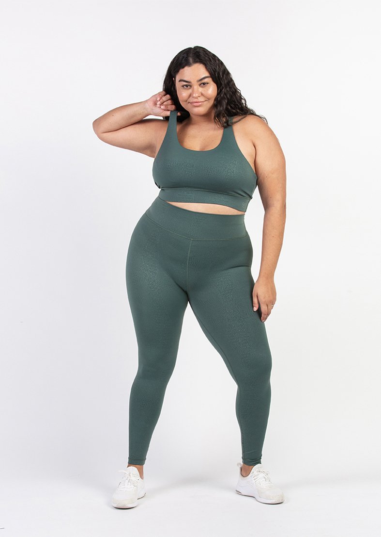 L'COUTURE Untamed Bra Crocodile Print Jungle Green