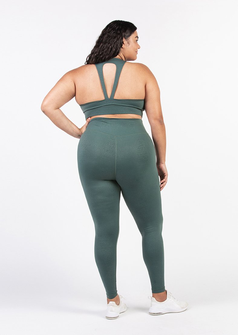 L'COUTURE Untamed Legging Crocodile Print Jungle Green