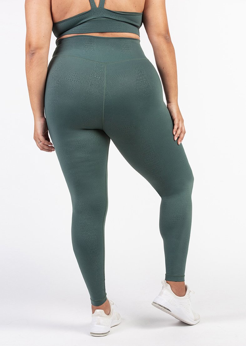 L'COUTURE Untamed Legging Crocodile Print Jungle Green
