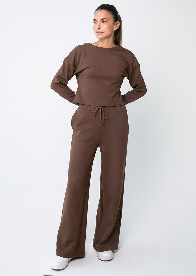 L'COUTURE Wide Leg Trouser All-Around Lounge Wide Leg Trouser Chocolate